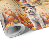 Bernedoodle im Herbst lässt Erntedank Art Geschenkpapier (Rolleneckpunkt)