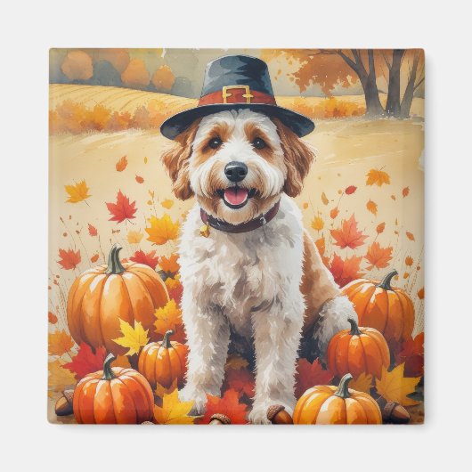 Bernedoodle im Herbst lässt Erntedank Art Magnet (Vorne)
