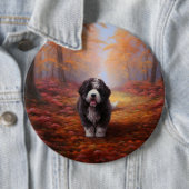Bernedoodle im Herbst Leaves Fall Inspiriert Button (Beispiel)