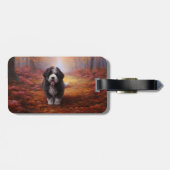 Bernedoodle im Herbst Leaves Fall Inspiriert Gepäckanhänger (Rückseite horizontal)