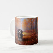 Bernedoodle im Herbst Leaves Fall Inspiriert Kaffeetasse (Vorderseite Links)