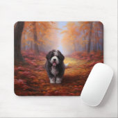 Bernedoodle im Herbst Leaves Fall Inspiriert Mousepad (Mit Mouse)
