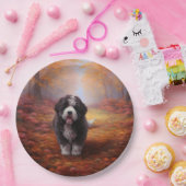 Bernedoodle im Herbst Leaves Fall Inspiriert Pappteller (Party)