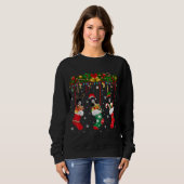 Bernedoodle in Sock Xmas Rentier Santa ELF Hund Sweatshirt (Vorne ganz)