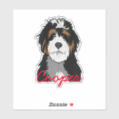 Bernedoodle-Individuelle Name Aufkleber (Blatt)