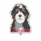 Bernedoodle-Individuelle Name Aufkleber (Vorderseite)