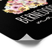 Bernedoodle Mama Floral Paw Dog Mama Poster (Ecke)