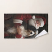 Bernedoodle mit dem Weihnachtsmann Weihnachten Badhandtuch Set (Handtuch)
