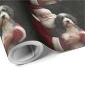 Bernedoodle mit dem Weihnachtsmann Weihnachten Geschenkpapier (Rolleneckpunkt)
