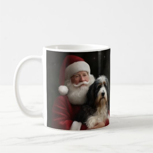 Bernedoodle mit dem Weihnachtsmann Weihnachten Kaffeetasse (Links)