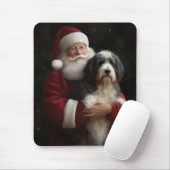 Bernedoodle mit dem Weihnachtsmann Weihnachten Mousepad (Mit Mouse)