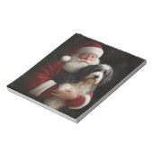 Bernedoodle mit dem Weihnachtsmann Weihnachten Notizblock (Rotiert)