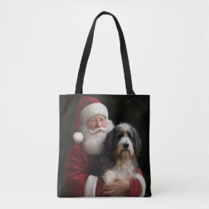 Bernedoodle mit dem Weihnachtsmann Weihnachten Tasche
