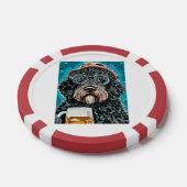 Bernedoodle mit einer Tasse Pokerchips (Einzeln)
