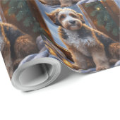 Bernedoodle mit Weihnachtslichtern Urlaub Geschenkpapier (Rolleneckpunkt)