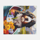 Bernedoodle on a Paddle: Ein Landschaftliches Aben Fleecedecke (Vorderseite (Horizontal))
