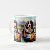Bernedoodle on a Paddle: Ein Landschaftliches Aben Kaffeetasse (Vorderseite Links)