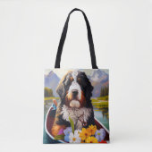 Bernedoodle on a Paddle: Ein Landschaftliches Aben Tasche (Vorderseite)
