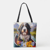 Bernedoodle on a Paddle: Ein Landschaftliches Aben Tasche (Rückseite)