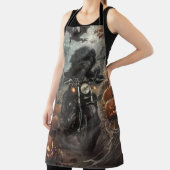 Bernedoodle Riding Motorrad Halloween Beängstigend Schürze (InSitu)