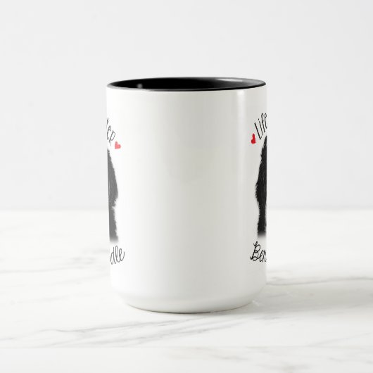 Bernedoodle schwarz-weiß 15oz Kaffeemaschine Tasse (Zentrum)