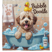 Bernedoodle Sloppy Sleepy Niedlich Funny Funny Duschvorhang (Vorderseite)