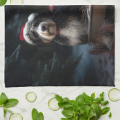 Bernedoodle Snowy Sleigh Weihnachtsdekor Geschirrtuch (Gefaltet)