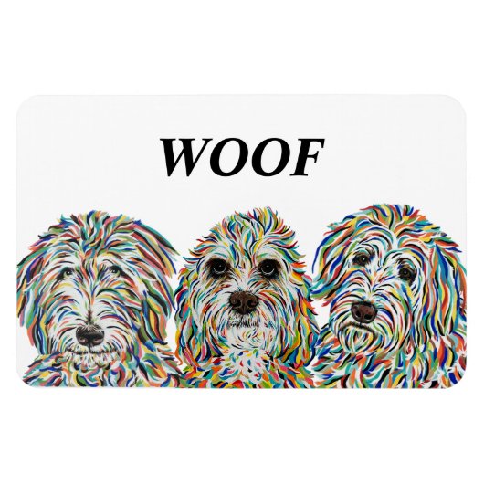 Bernedoodle, Spanier und Golden Doodle Magnet (Horizontal)