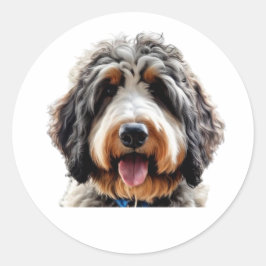 Bernedoodle-Sticker Runder Aufkleber