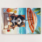 Bernedoodle Strand Chill Szene Puzzle (Horizontal)