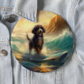 Bernedoodle-Strand-Surfing-Gemälde Button (Beispiel)