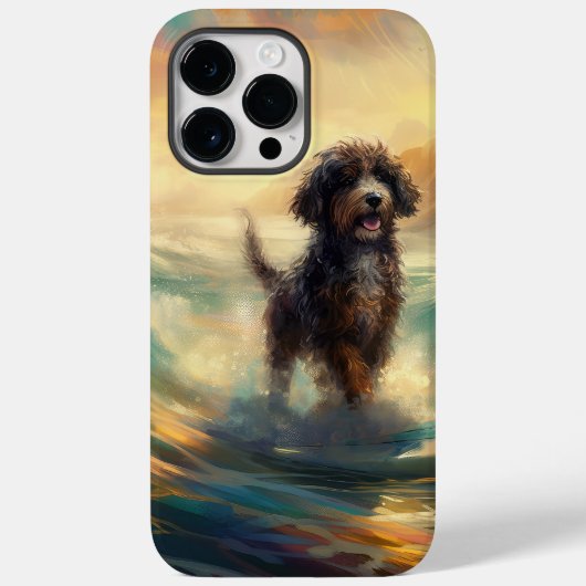 Bernedoodle-Strand-Surfing-Gemälde Case-Mate iPhone Hülle (Rückseite)