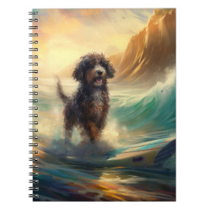 Bernedoodle-Strand-Surfing-Gemälde Notizblock