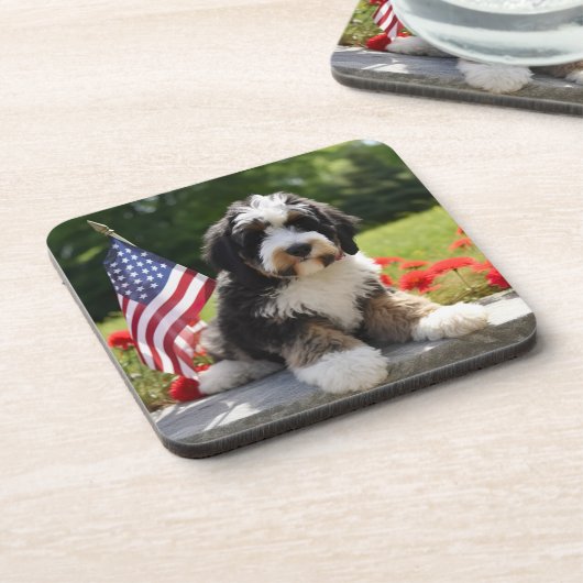 Bernedoodle USA Untersetzer (Linke Seite)