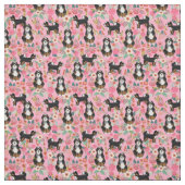 Bernedoodle Vintage Blumen rosa Stoff (Muster)