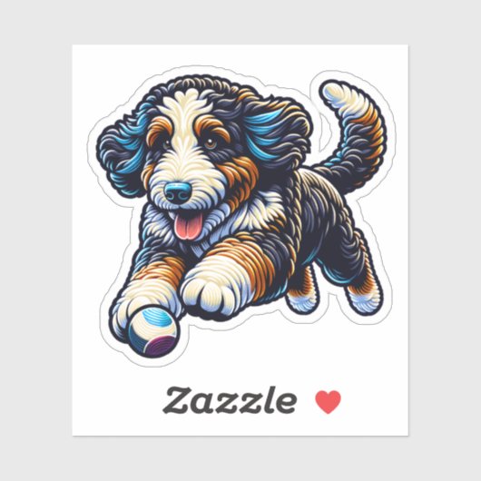 Bernedoodle Vinyl Dog Sticker (Blatt)