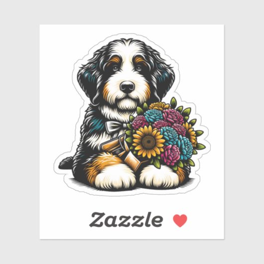 Bernedoodle Vinyl Dog Sticker (Blatt)