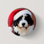 Bernedoodle Weihnachten Button (Vorderseite)
