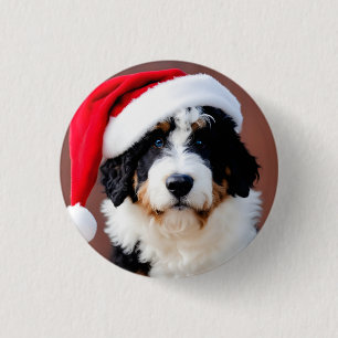 Bernedoodle Weihnachten Button