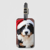 Bernedoodle Weihnachten Gepäckanhänger (Vorderseite Vertikal)