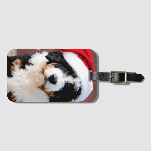 Bernedoodle Weihnachten Gepäckanhänger (Vorderseite (Horizontal))