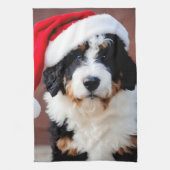 Bernedoodle Weihnachten Geschirrtuch (Vertikal)