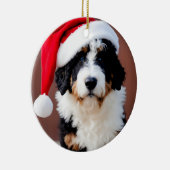 Bernedoodle Weihnachten Keramik Ornament (Rechts)