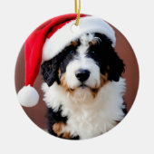 Bernedoodle Weihnachten Keramik Ornament (Vorne)