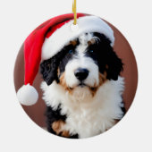 Bernedoodle Weihnachten Keramik Ornament (Hinten)