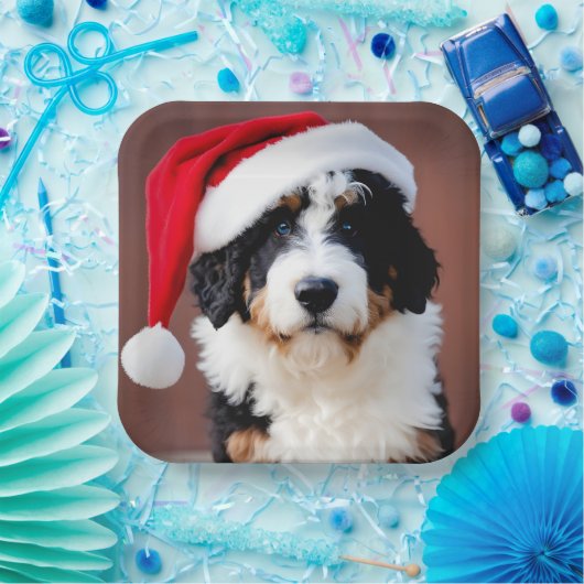 Bernedoodle Weihnachten Pappteller (Party)