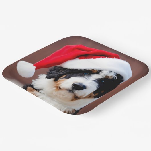 Bernedoodle Weihnachten Pappteller (Gewinkelt)