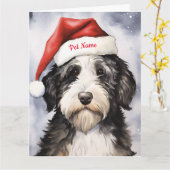 Bernedoodle Weihnachten Personalisiert Karte (Gelbe Blume)