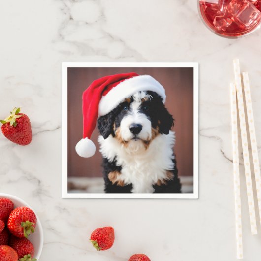 Bernedoodle Weihnachten Serviette (Beispiel)