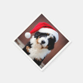 Bernedoodle Weihnachten Serviette (Ecke)